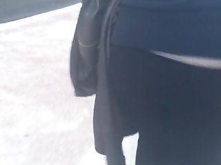 Big booty Russian milf in black jeans