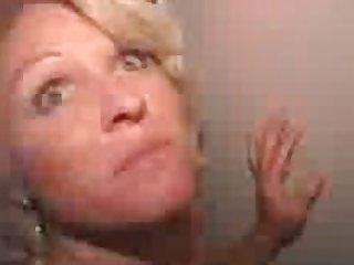 MILF sucks a train of cocks from the glory