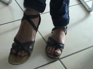 Friend's feet under the desk 3