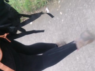public cum leggins mature
