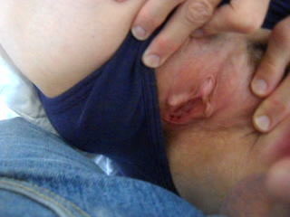 wife parts her panties for mutual stroking