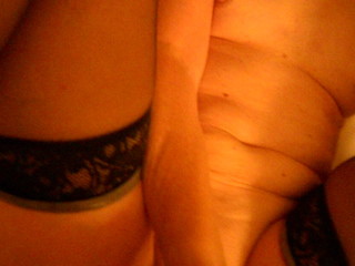 stroking over wifes hairy spread cunt for